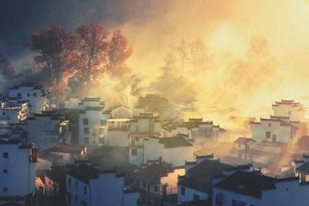 冬日暖阳-秋-乡村-色彩-光影 图片素材