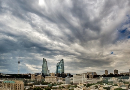 阿塞拜疆-城市-天空-大地-地标建筑 图片素材