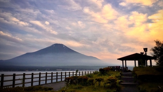 旅拍-看世界-日本-山中湖-富士山 图片素材