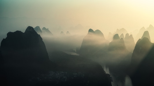 日出-相公山-阳朔-桂林-山 图片素材