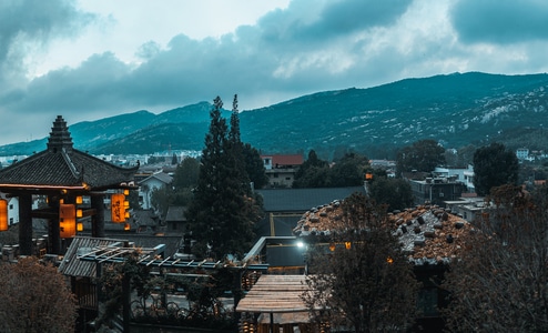 暗光-村寨-风景-风光-山 图片素材