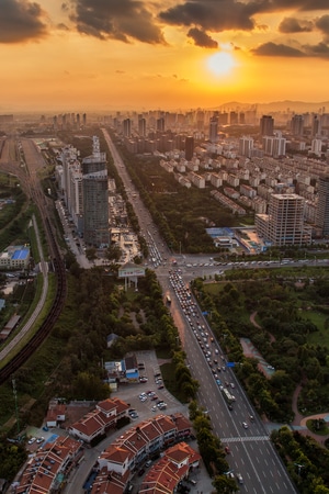 我要上封面-日照-城市-风光-晚霞 图片素材