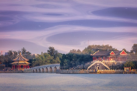 旅行-风景-古建筑-十七孔桥-多重曝光 图片素材
