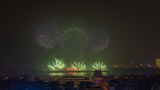 旅行-长沙-长沙烟花-夜景-烟火 图片素材