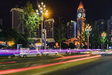 夜色-风光-城市风光-城市建筑-南滨路 图片素材