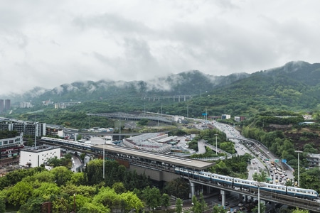 城市天际线-风光-城市风光-空气清新-云雾升腾 图片素材