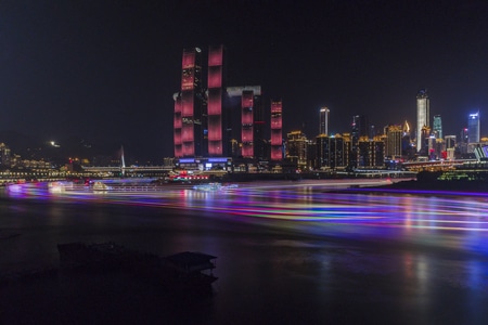 夜色-风光-城市风光-朝天门-来福士 图片素材