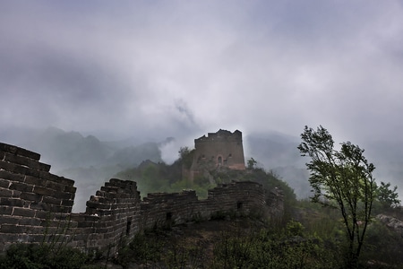 风云-旅行-色彩-长城-烟雨 图片素材