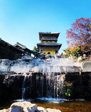 常州盐湖城-魏晋风-流水-水流-风景 图片素材
