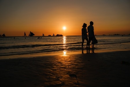 夕阳-长滩岛-海滩-海边-落日 图片素材