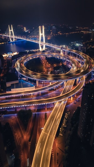 城市-魔都-上海-夜景-立交桥 图片素材