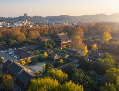 你好2020-建筑-航拍-城市-日落 图片素材