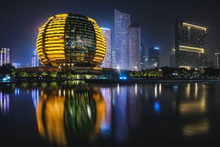 70周年城市-钱江新城-杭州-灯光-建筑 图片素材