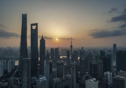 日落-魔都-陆家嘴-外滩-大厦 图片素材