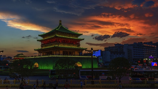 旅游-风景-西安-钟鼓楼-古建筑 图片素材