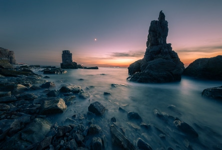 蓝-风光-海景-朝霞-晚霞 图片素材