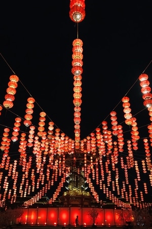 手机摄影-灯笼-夜景-灯笼-楼台 图片素材