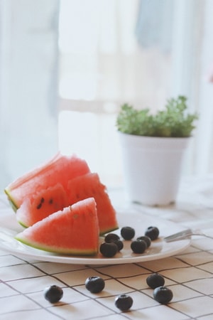 西瓜-蓝莓-夏天-色彩-水果 图片素材