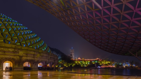 环境-色彩-建筑-夜景-牛首山 图片素材