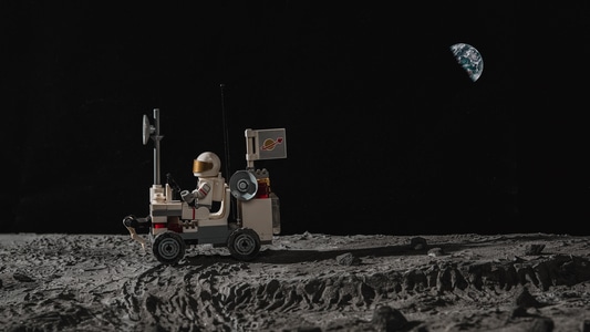 乐高-月面-登陆-月球-地球 图片素材