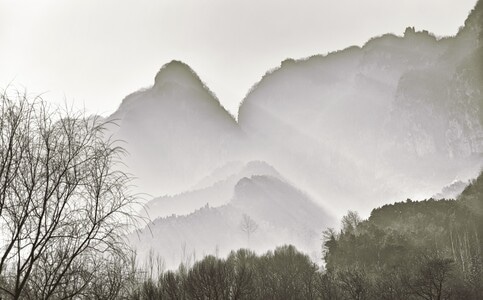 旅行-太行山-黑白-太行山-风景 图片素材