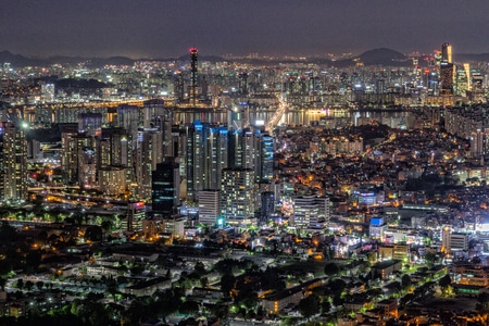 首尔-街头-夜景-韩国-夜景 图片素材