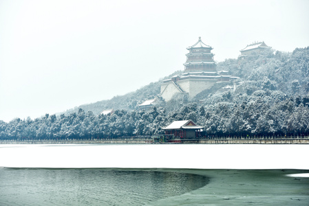 雪世界-万寿山的雪-万寿山-颐和园-雪景 图片素材