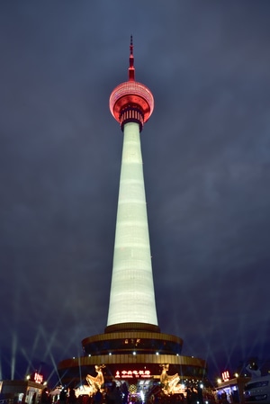 夜色-央塔-建筑-塔-夜景 图片素材
