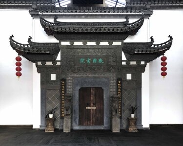 建筑-徽派风格-古建筑-房屋-书院 图片素材