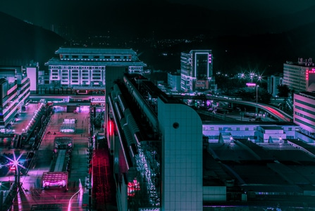 看你的城市-lr修图-夜色-慢门摄影-城市与铁路风光 图片素材