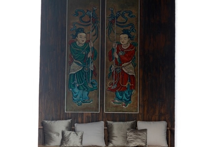 建筑-徽派风格-黑白-挂画-抱枕 图片素材