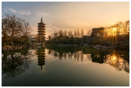 我要上封面-尼康相机-常州市-红梅公园-夕阳无限好 图片素材