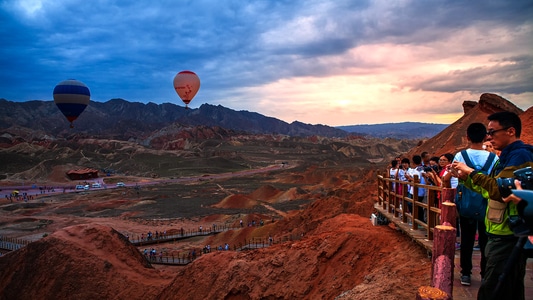 旅行-晚霞-甘肃-风光-张掖 图片素材