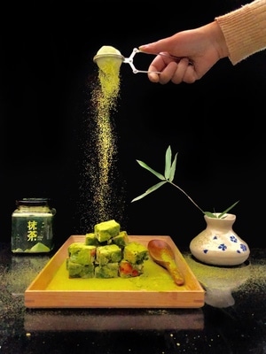 像素蜂蜜首发-搽茶雪花酥-高速-静物摄影-美食 图片素材