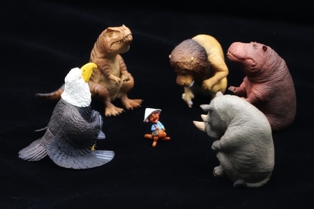 小人国系列-玩偶-微距-玩偶-恐龙 图片素材