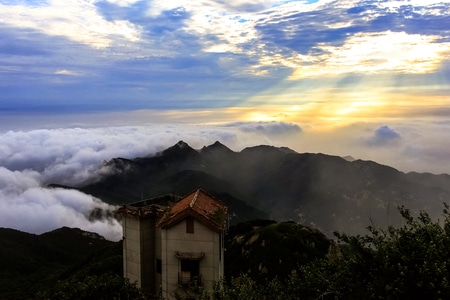 登山-泰山-风光-每日一图-天空 图片素材