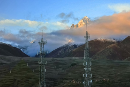 川西-风光-无线电望远镜-雪山-风景 图片素材