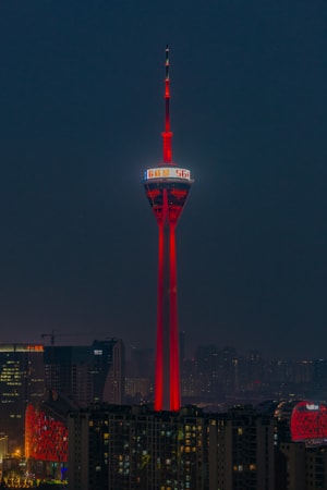 夜景-激光绣-四川电视塔-成都339-夜景 图片素材