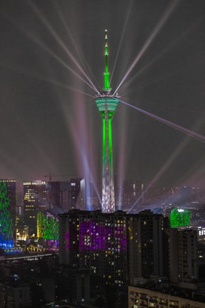 夜景-激光绣-四川电视塔-成都339-夜景 图片素材