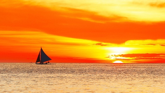 抓拍-日落风帆-宅家-最美夕阳-夕阳 图片素材