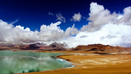 宅家-青藏高原-当穹错-西藏-山水云天 图片素材