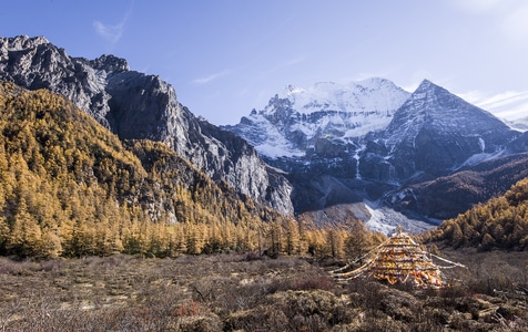 风光-亚丁-川西美景-雪山-雪山秋色 图片素材