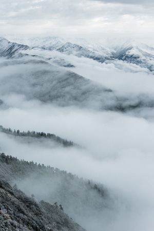 风光-川西-达瓦更扎-雪山风光-冬雪山景 图片素材