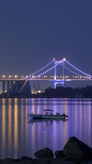 壁纸-手机壁纸-桥梁-海沧大桥-夜景 图片素材