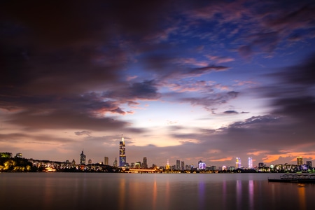 台风-晚霞-玄武湖-城市-南京 图片素材