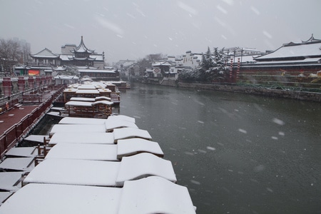 冬天-南京-夫子庙-房屋-仿古建筑 图片素材