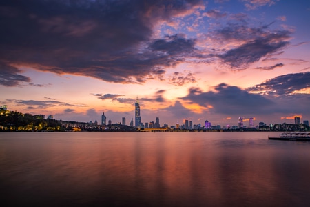 台风-晚霞-玄武湖-城市-南京 图片素材