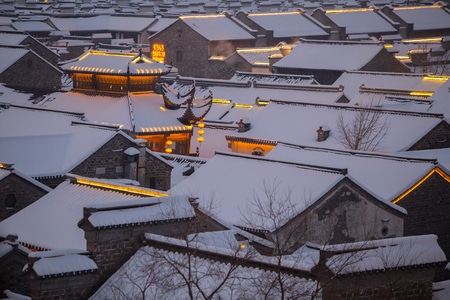 南京-冬天-雪-房屋-建筑 图片素材