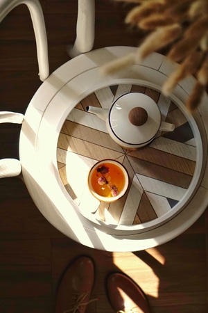 冬日暖阳-咖啡-泡芙-下午茶-茶水 图片素材