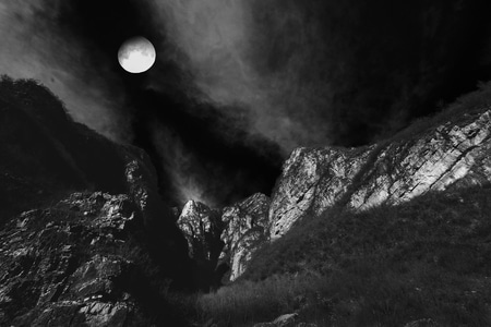 星空-城市天际线-大自然-风景-山 图片素材